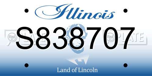 S838707 Illinois License Plate