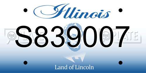 S839007 Illinois License Plate