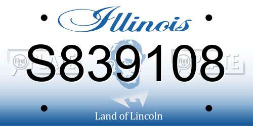 S839108 Illinois License Plate
