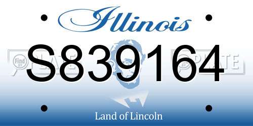 S839164 Illinois License Plate