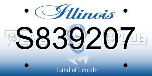 S839207 Illinois License Plate