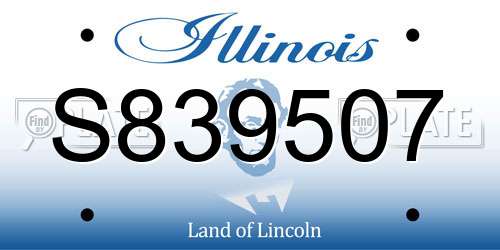 S839507 Illinois License Plate