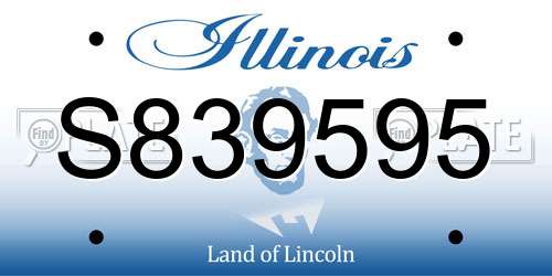 S839595 Illinois License Plate