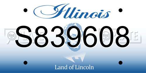 S839608 Illinois License Plate