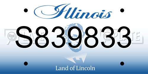 S839833 Illinois License Plate
