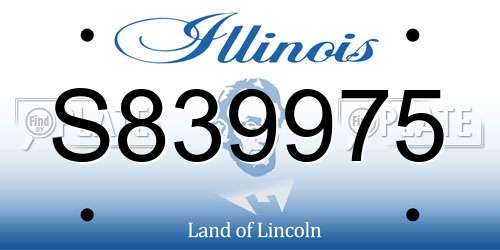 S839975 Illinois License Plate