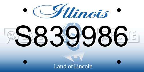 S839986 Illinois License Plate