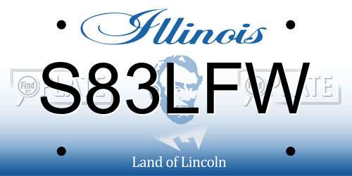S83LFW Illinois License Plate