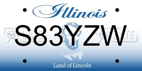 S83YZW Illinois License Plate