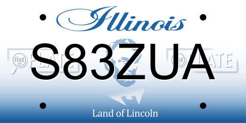 S83ZUA Illinois License Plate