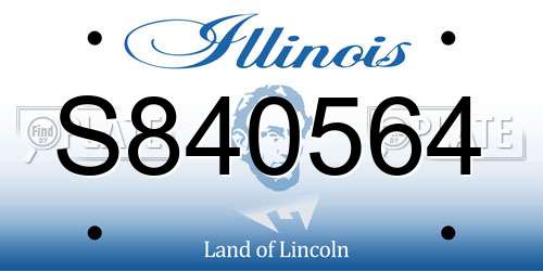 S840564 Illinois License Plate