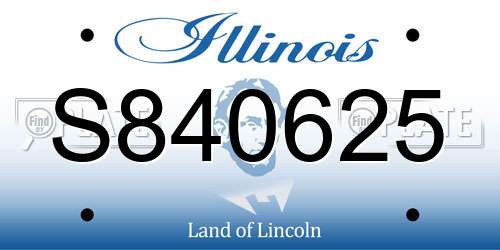 S840625 Illinois License Plate