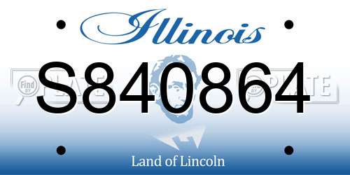 S840864 Illinois License Plate
