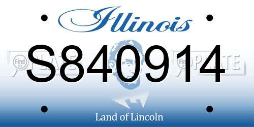 S840914 Illinois License Plate