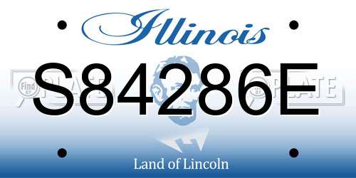 S84286E Illinois License Plate
