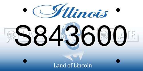 S843600 Illinois License Plate