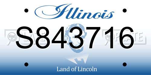 S843716 Illinois License Plate