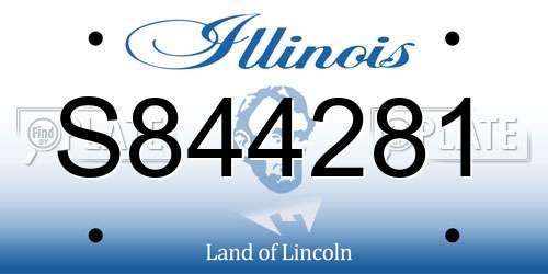 S844281 Illinois License Plate