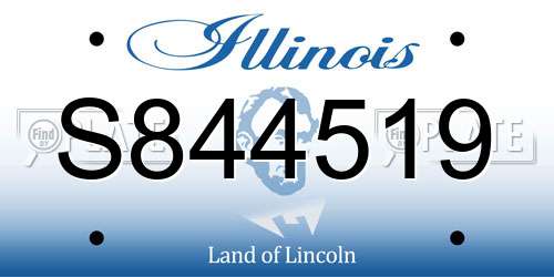 S844519 Illinois License Plate