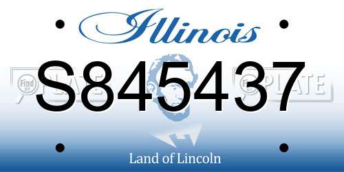 S845437 Illinois License Plate