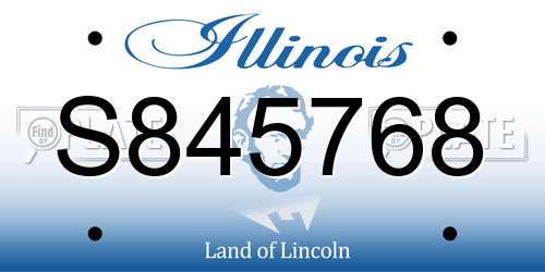 S845768 Illinois License Plate