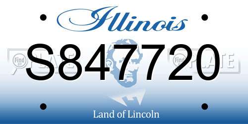 S847720 Illinois License Plate