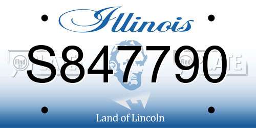 S847790 Illinois License Plate