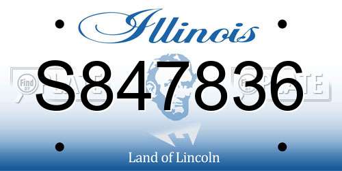 S847836 Illinois License Plate
