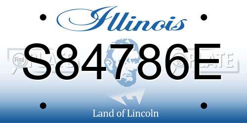 S84786E Illinois License Plate