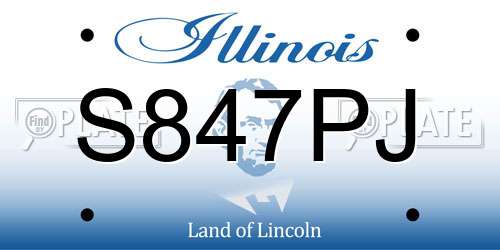 S847PJ Illinois License Plate