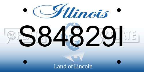 S84829I Illinois License Plate