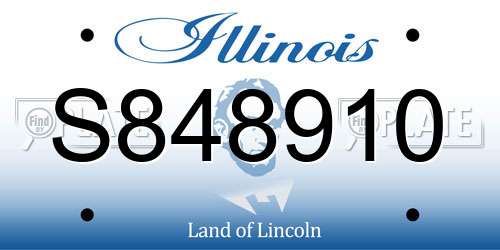 S848910 Illinois License Plate