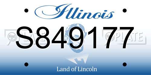 S849177 Illinois License Plate