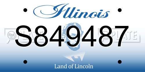 S849487 Illinois License Plate