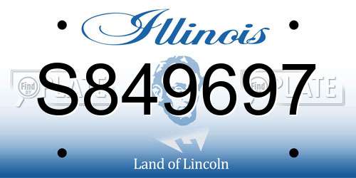 S849697 Illinois License Plate