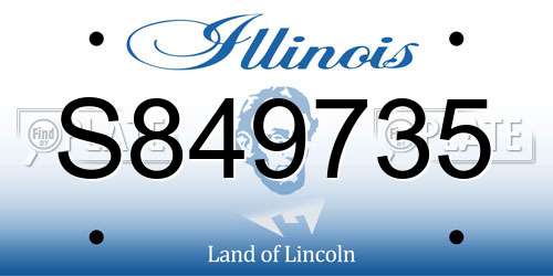 S849735 Illinois License Plate