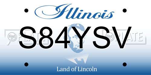 S84YSV Illinois License Plate