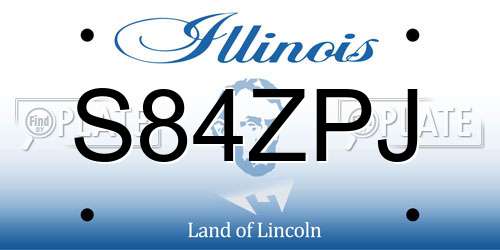 S84ZPJ Illinois License Plate