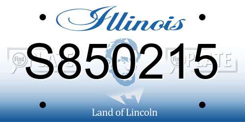 S850215 Illinois License Plate