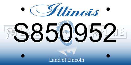 S850952 Illinois License Plate