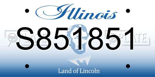 S851851 Illinois License Plate