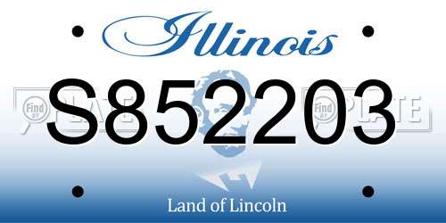S852203 Illinois License Plate