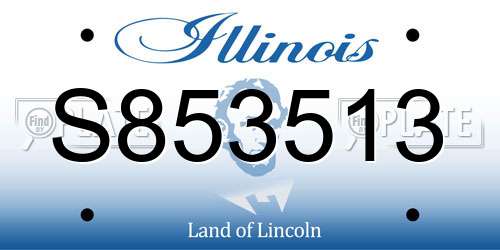 S853513 Illinois License Plate