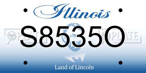 S8535O Illinois License Plate