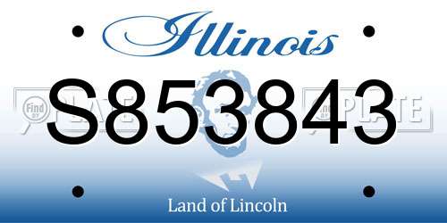S853843 Illinois License Plate