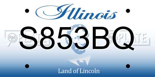 S853BQ Illinois License Plate