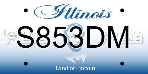 S853DM Illinois License Plate