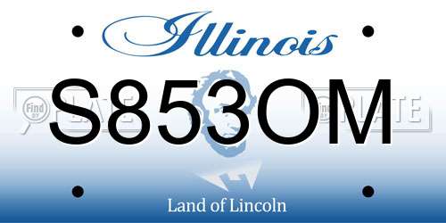 S853OM Illinois License Plate