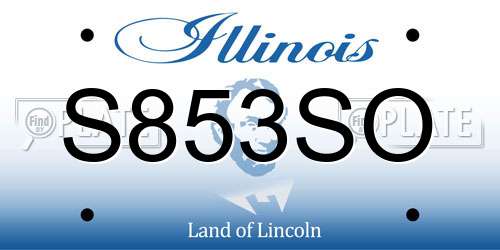 S853SO Illinois License Plate