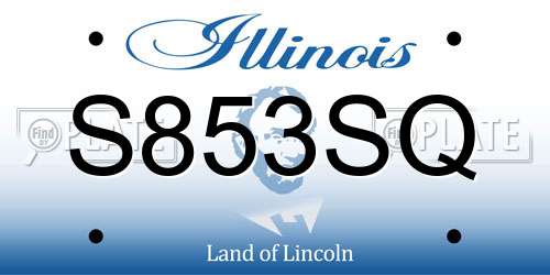 S853SQ Illinois License Plate
